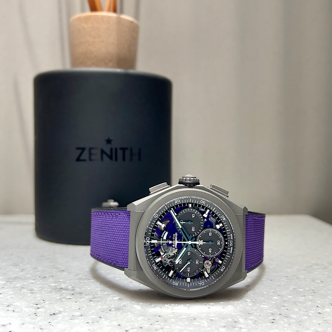 高貴な色合いとして日本でも愛され、親しまれてきた紫色の時計はお好きですか！？【デファイ エル・プリメロ２１ ウルトラ ヴァイオレット】ゼニスブティック大阪 - DEFY ｜IMG_3919 
