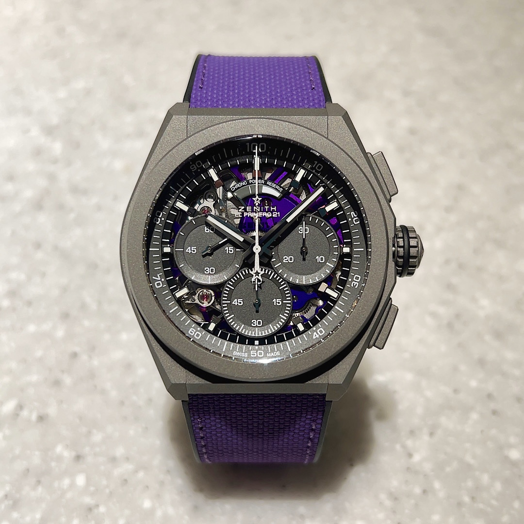 高貴な色合いとして日本でも愛され、親しまれてきた紫色の時計はお好きですか！？【デファイ エル・プリメロ２１ ウルトラ ヴァイオレット】ゼニスブティック大阪 - DEFY ｜IMG_3921 