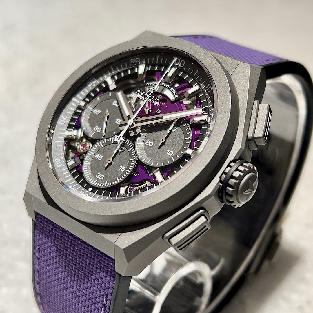 高貴な色合いとして日本でも愛され、親しまれてきた紫色の時計はお好きですか！？【デファイ エル・プリメロ２１ ウルトラ ヴァイオレット】ゼニスブティック大阪 - DEFY ｜IMG_3923 